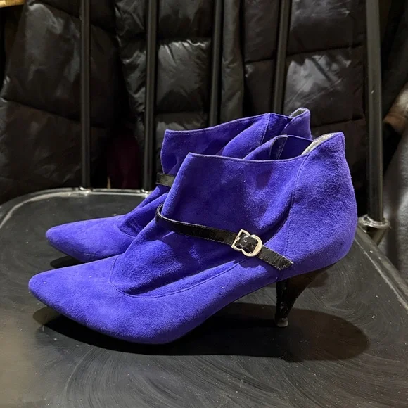 Sigerson Morrison Blue Suede Leather Boots - Picture 3 of 6